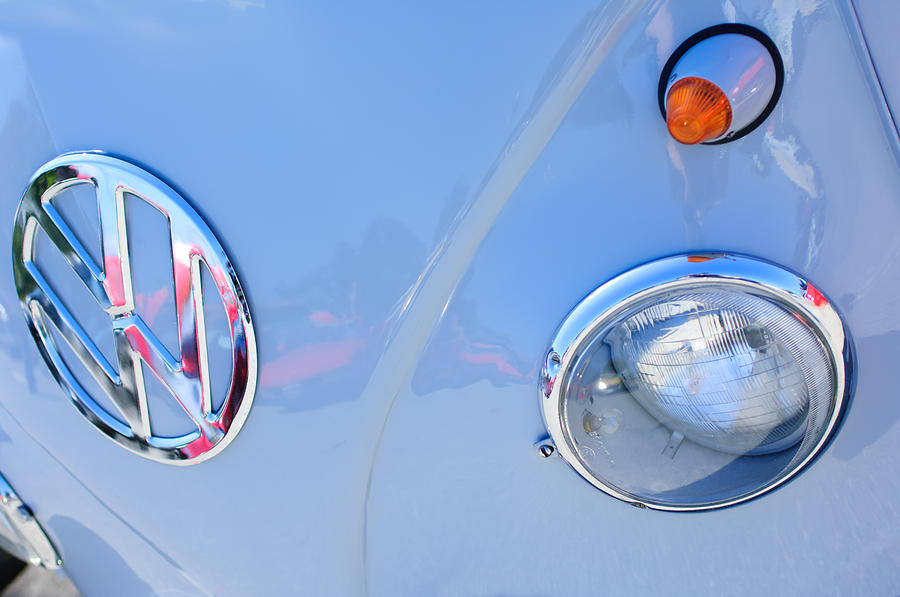 Car Photograph - 1959 Volkswagen VW Panel Delivery Van Emblem #2 by Jill Reger