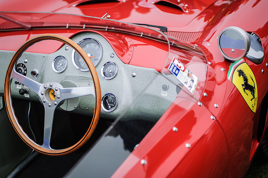 1962 Ferrari 196 SP Dino Fantuzzi Spyder Steering Wheel Emblem #2 Photograph by Jill Reger