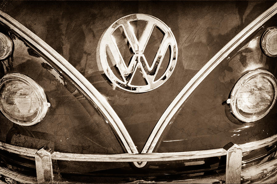 Car Photograph - 1964 Volkswagen Vw Double Cab Emblem #2 by Jill Reger