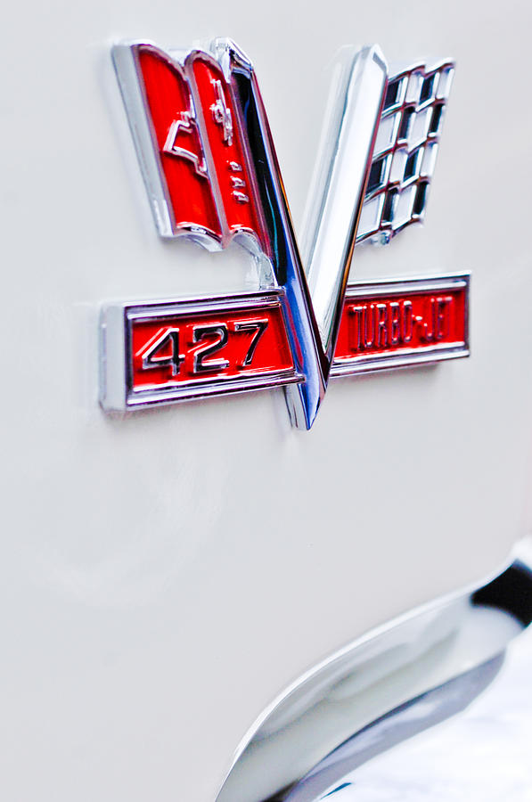 Flag Photograph - 1966 Chevrolet Biscayne Emblem #2 by Jill Reger