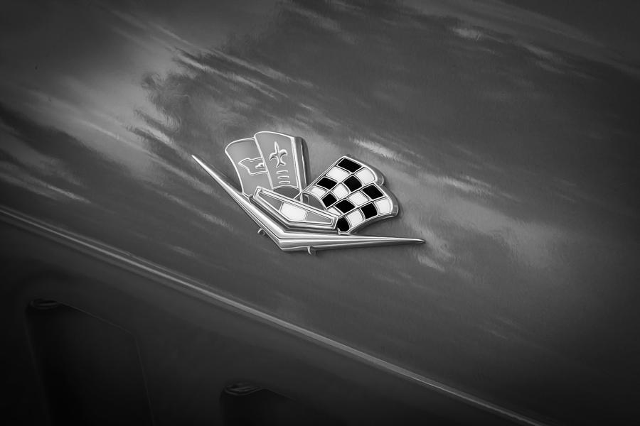 1966 Chevrolet Corvette Coupe Emblem  BW #3 Photograph by Rich Franco