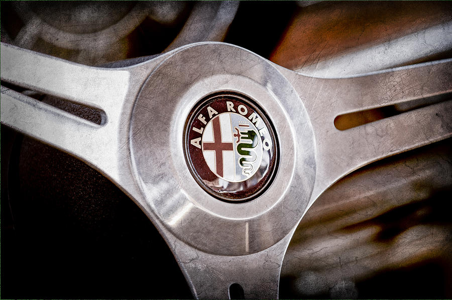 1967 Alfa Romeo Giulia Super Steering Wheel Emblem #2 Photograph by Jill Reger