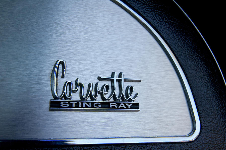Car Photograph - 1967 Chevrolet Corvette Glove Box Emblem #2 by Jill Reger