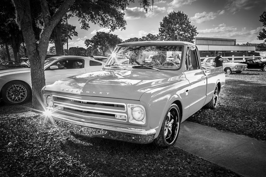 1967 Chevy Silverado Pick up Truck  BW #2 Photograph by Rich Franco