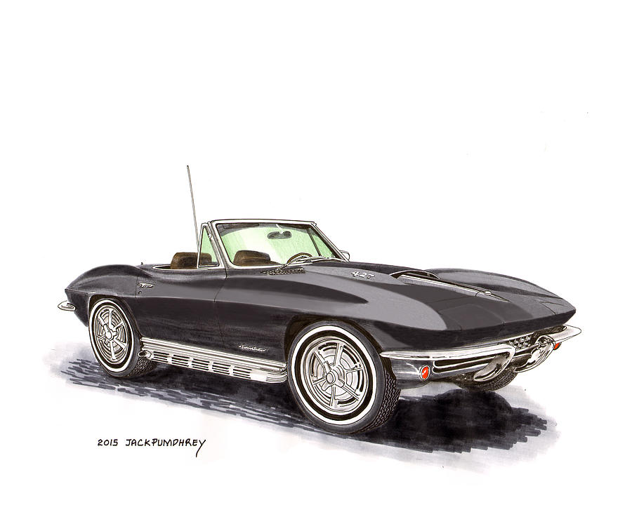 1967 Corvette Stingray Convert. #2 Painting by Jack Pumphrey