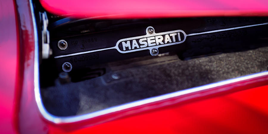 1967 Maserati Ghibli SS-Specification Coupe Engine Emblem #2 Photograph by Jill Reger