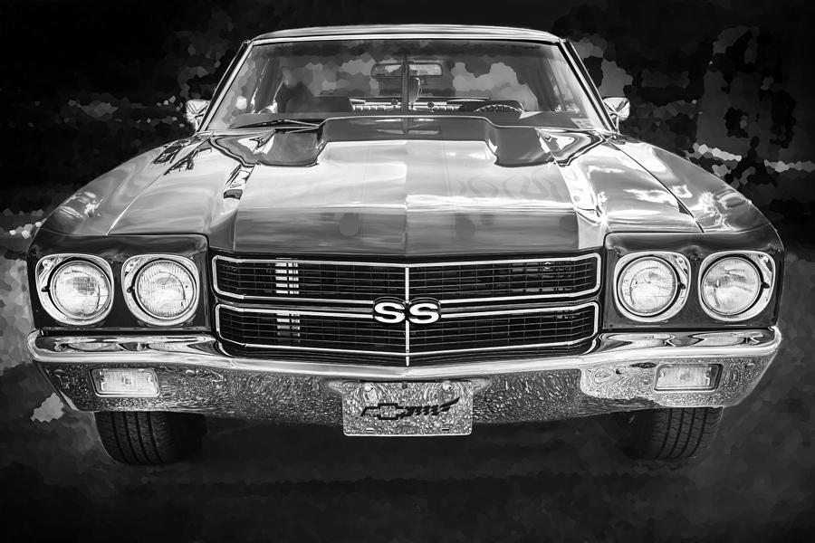 1970 Chevy Chevelle 454 SS BW   #2 Photograph by Rich Franco