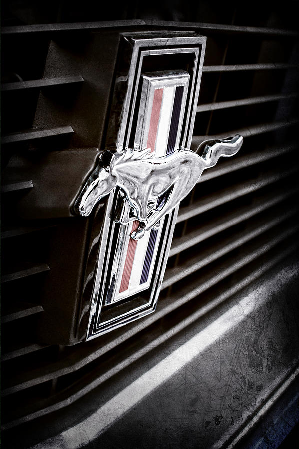 Car Photograph - 1970 Ford Mustang Boss 302 Fastback Grille Emblem #2 by Jill Reger