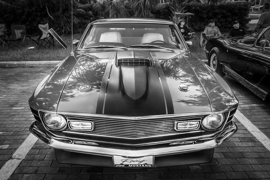 1970 Ford Mustang Mach 1 Painted BW Photograph by Rich Franco - Fine ...