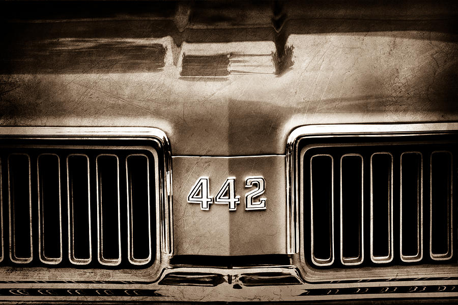1970 Oldsmobile 442 Grille Emblem #2 Photograph by Jill Reger