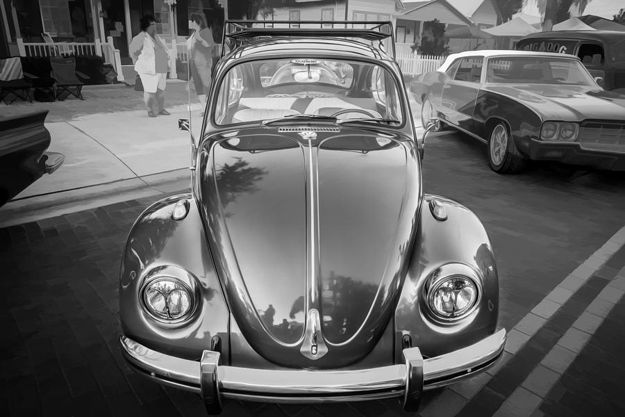 1971 Volkswagen Beetle Painted BW  #2 Photograph by Rich Franco