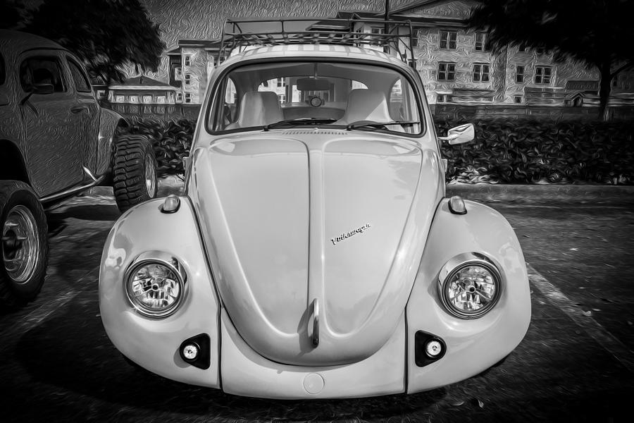 1974 Volkswagen Beetle VW Bug  BW #2 Photograph by Rich Franco