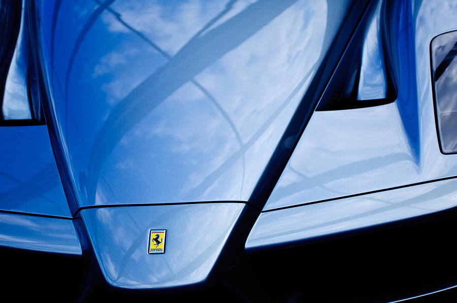 Car Photograph - 2003 Ferrari Enzo Hood Emblem by Jill Reger