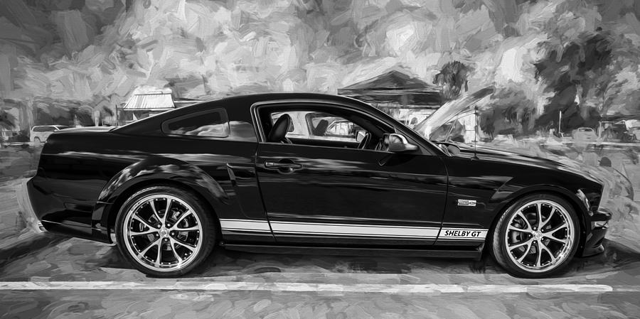 2007 Ford Mustang Shelby GT Painted BW Photograph by Rich Franco