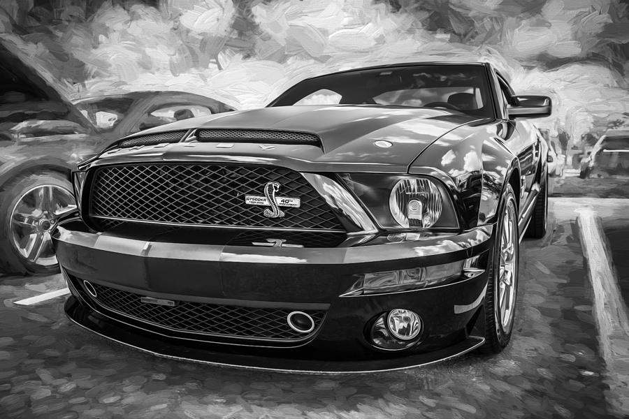2008 Ford Shelby Mustang GT500 KR Painted BW  Photograph by Rich Franco