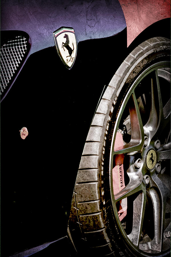 Car Photograph - 2011 Ferrari 599 GTO Emblem - Wheel by Jill Reger