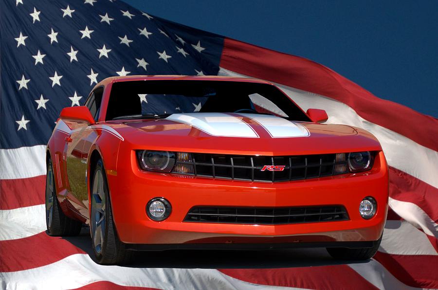 Flag Photograph - 2012 Camaro RS #1 by Tim McCullough
