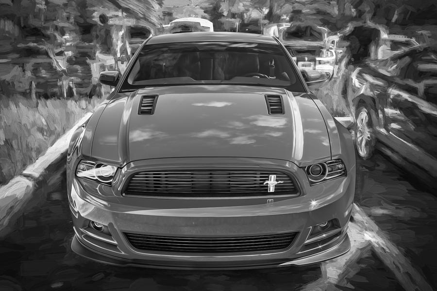 2013 Ford Mustang GT CS Painted BW Photograph by Rich Franco