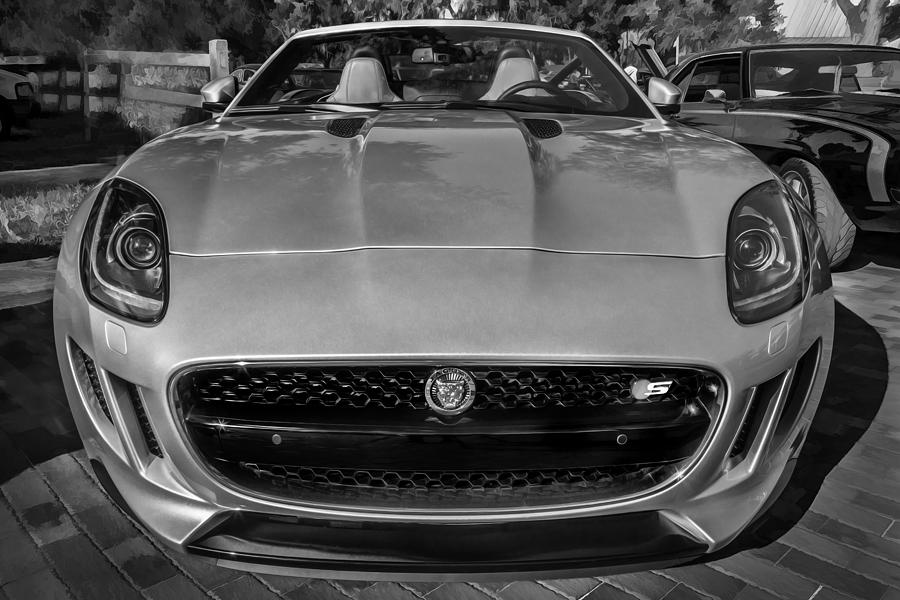 Transportation Photograph - 2014 Jaguar F Type V8 Convertible Painted BW  by Rich Franco