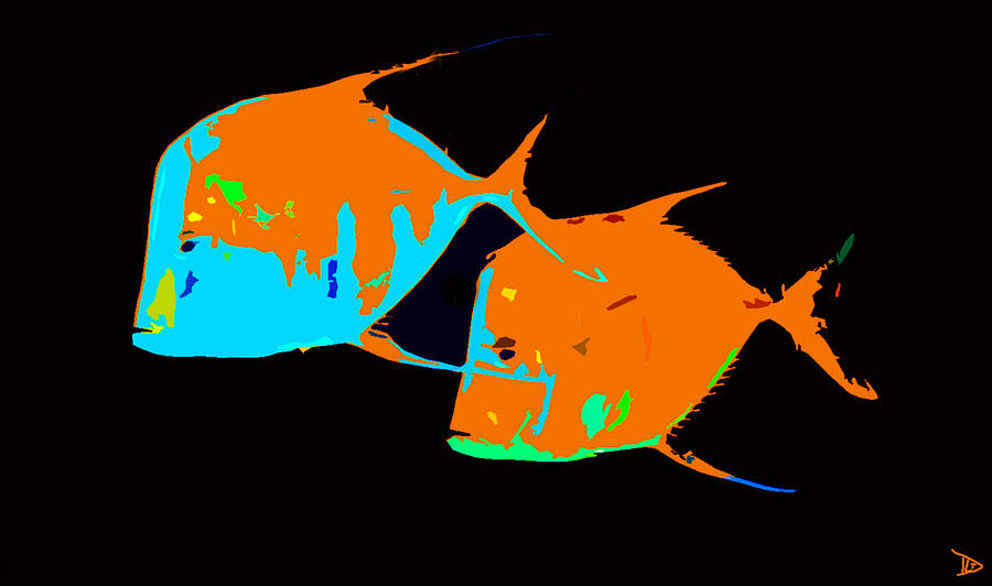 Fish Painting - A beautiful pair #2 by David Lee Thompson
