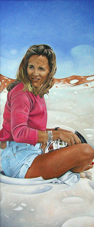 A Day At The Beach Family Portrait #2 Painting by T S Carson