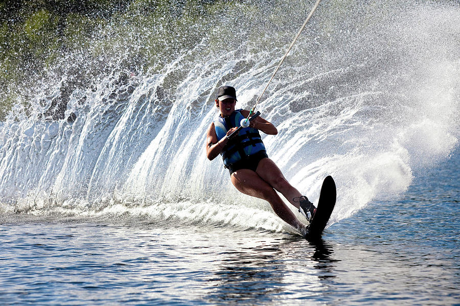 A Female Water Skier Rips A Turn Photograph by Kyle Sparks | Fine Art