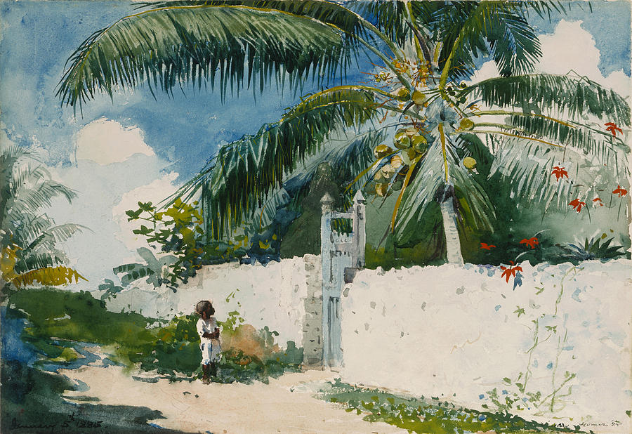 Winslow Homer Painting - A Garden In Nassau by Celestial Images