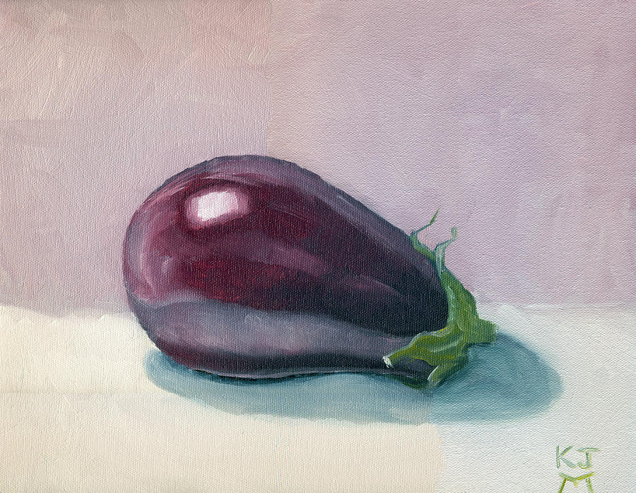 A is for Aubergine Painting by Katherine Miller