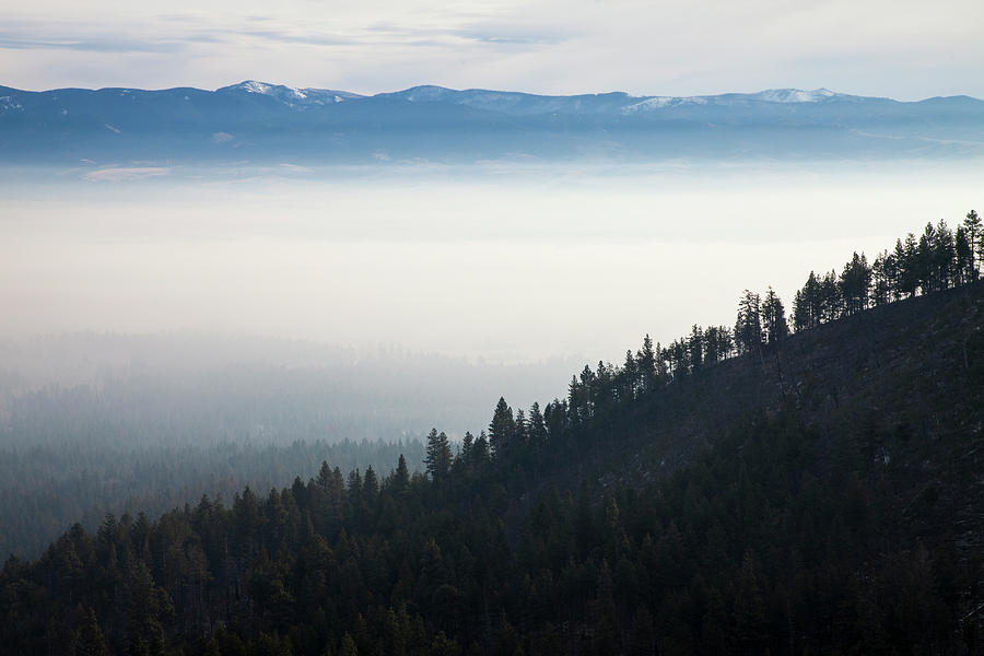 Nature Photograph - A Smokey Haze From Idaho Wildfires Lies #2 by Robin Carleton
