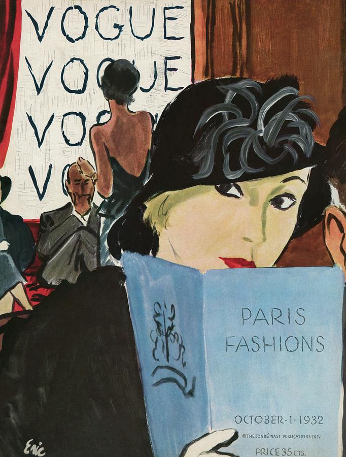 Vintage Vogue Cover Of Paris Fashions Photograph by Carl Oscar August Erickson