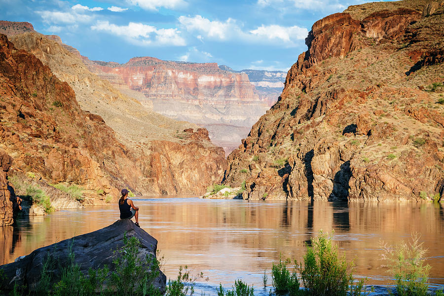 A Woman Sits By The Colorado River Photograph by Andrew Peacock | Fine ...