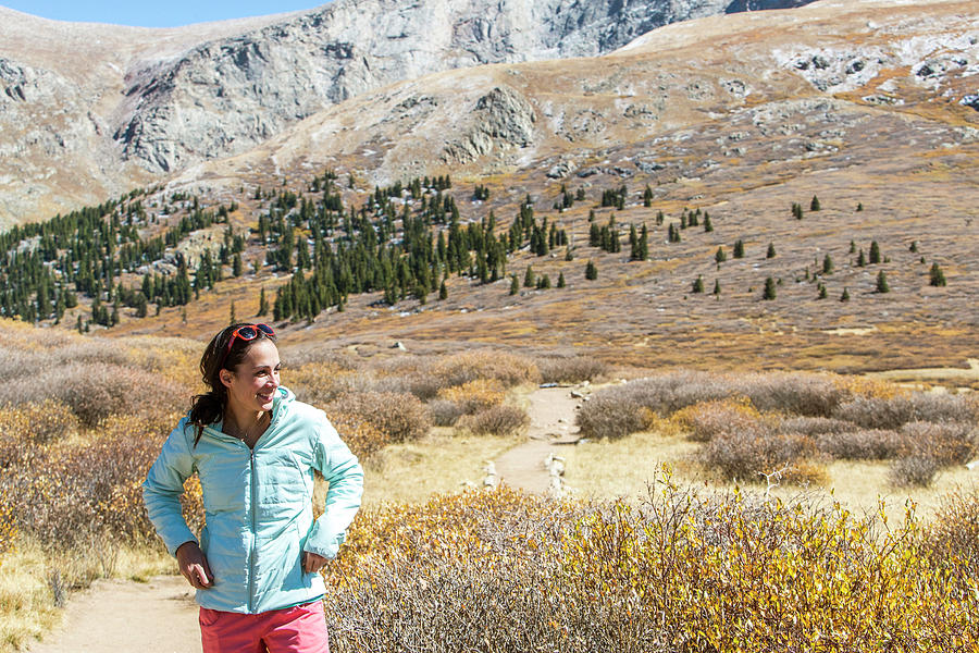 A Young Female Stands Beneath Mt Photograph by Alexandra Simone - Fine ...