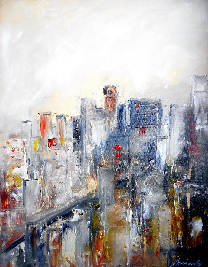 Abstract Cityscape I #1 Painting by Pristine Cartera Turkus