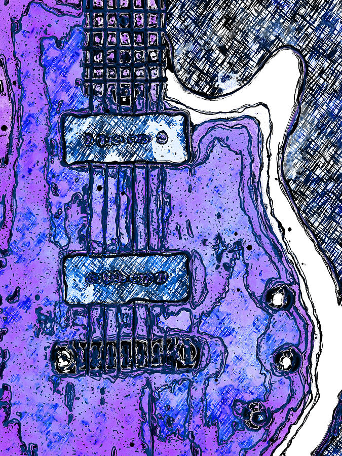 Abstract Guitar #2 Digital Art by David G Paul
