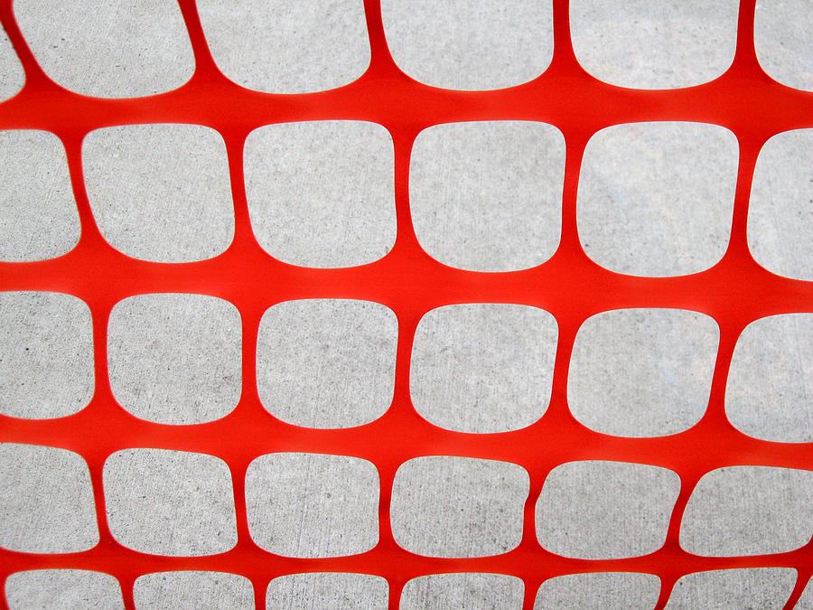 Abstract image of an orange snow fence pattern. #2 Photograph by Rob Huntley