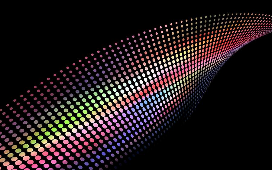 Abstract Wave Made Of Coloured Dots #2 Photograph by Alfred Pasieka/science Photo Library