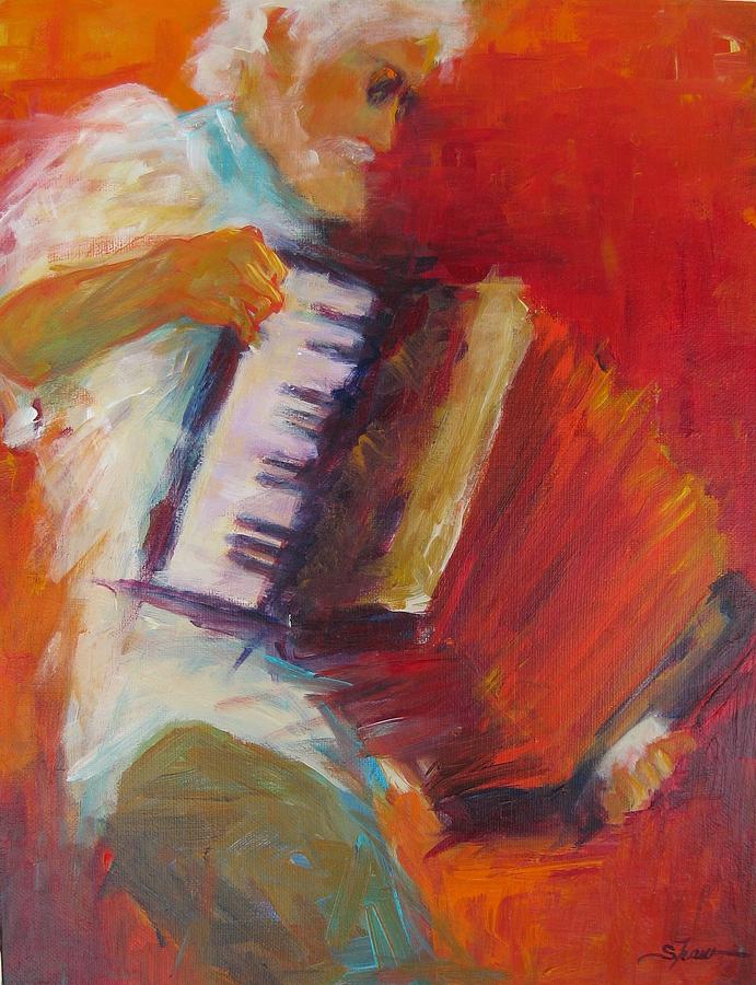 Accordion Man #2 Painting by Beverly Shaw-starkovich