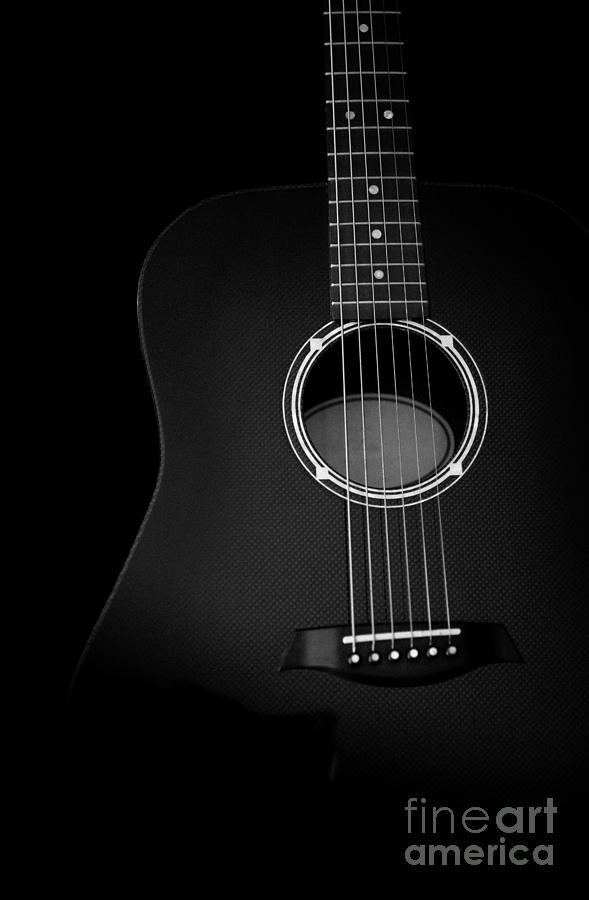 black acoustic guitar photography