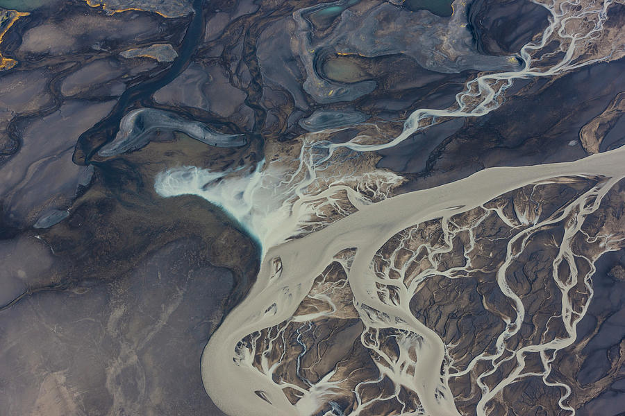 Aerial View Of River System Photograph by Guðmundur Tómasson - Pixels