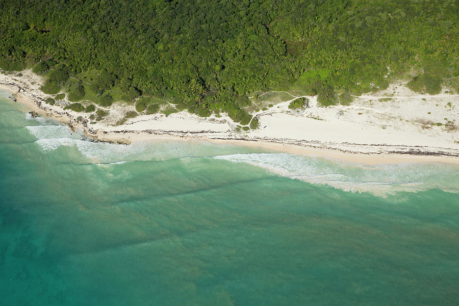 Nature Photograph - Aerial View Of Riviera Maya Coastline #2 by Mauricio Ramos