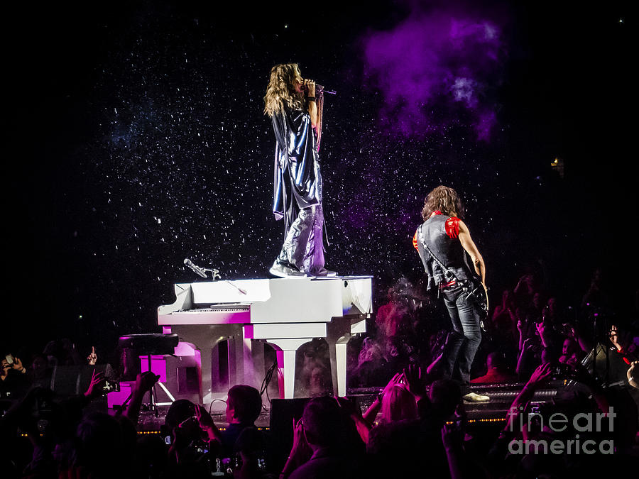 Aerosmith Steven Tyler Joe Perry In Concert #2 Photograph by Jani Bryson