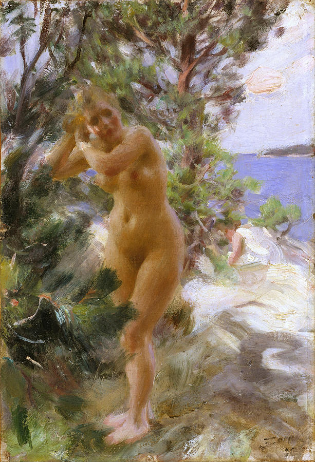 After the Bath #4 Painting by Anders Zorn