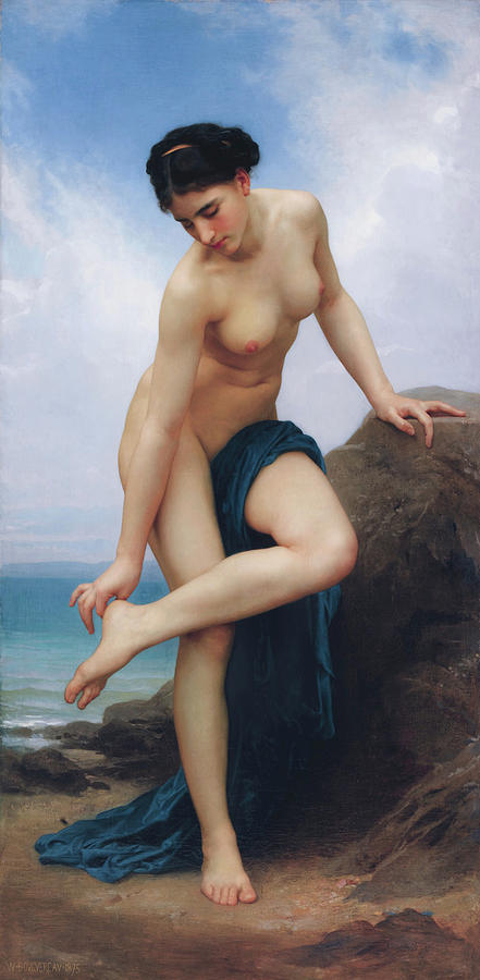 William Adolphe Bouguereau Painting - After the Bath #2 by William-Adolphe Bouguereau