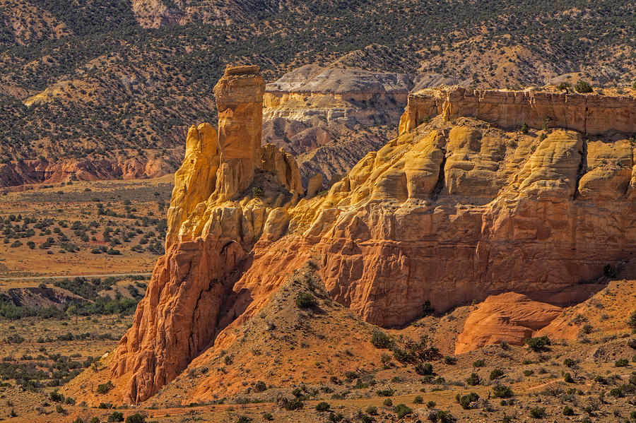 Afternoon  Light on Chimney Rock at Ghost Ranch #2 Photograph by Alan Vance Ley