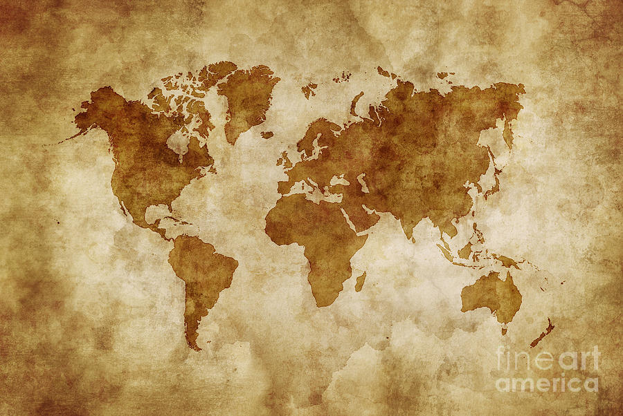 World Map On Aged Paper Texture Background High-Res Stock Photo - Getty  Images