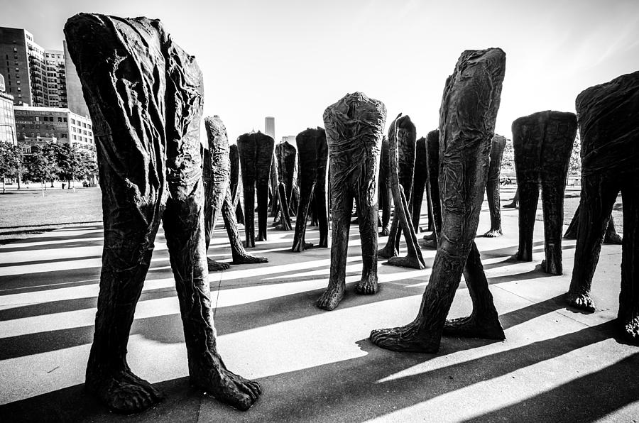 Agora Sculpture in the Morning in Black and White #2 Photograph by Anthony Doudt
