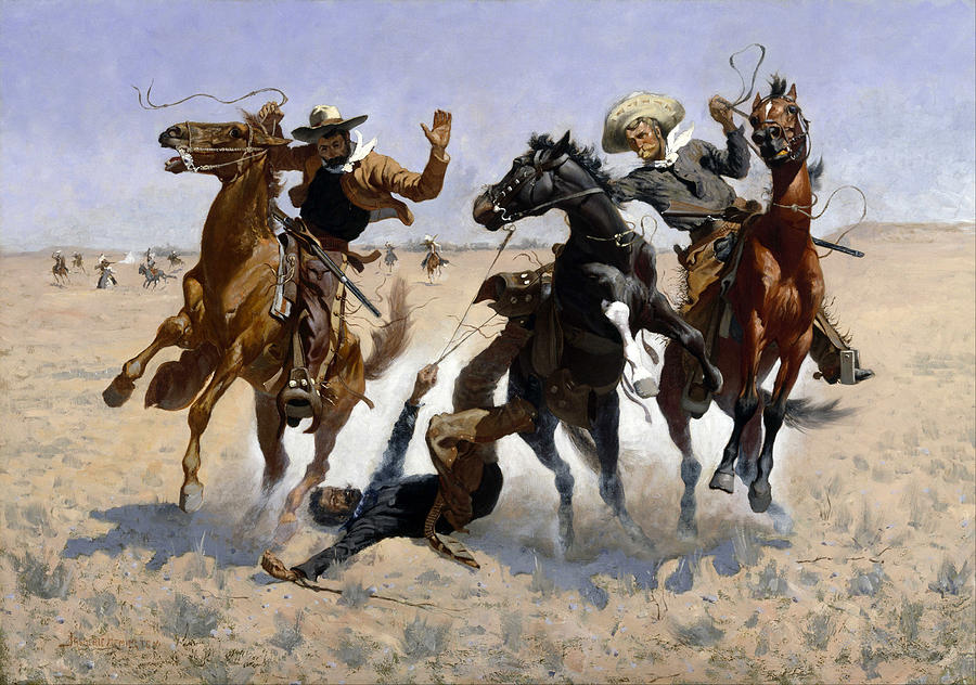 Aiding a Comrade #5 Painting by Frederic Remington