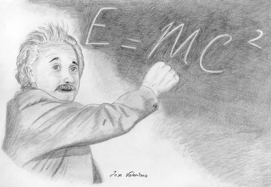 Albert Einstein #1 Drawing by Martin Valeriano