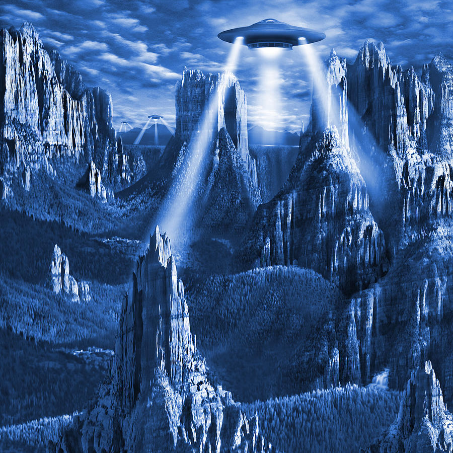 Mountain Photograph - Alien Planet in Blue by Mike McGlothlen