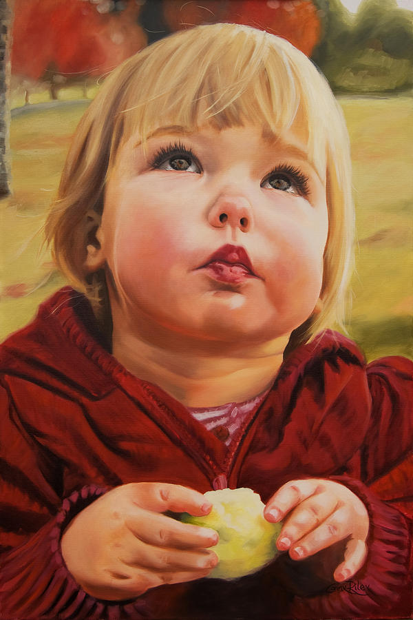 Apple Painting - All Good Things Come From Above #2 by Conny Riley